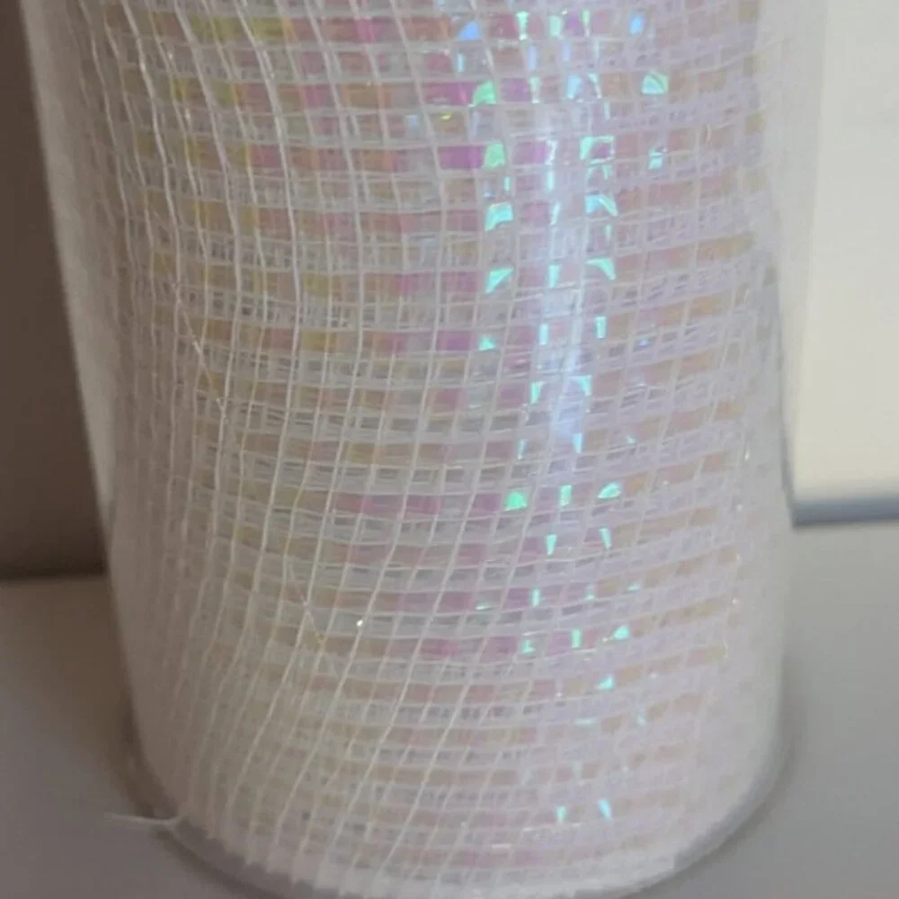 NWT Metallic White Mesh Xtra Wide Christmas Ribbon Michaels Holiday Crafts Decor